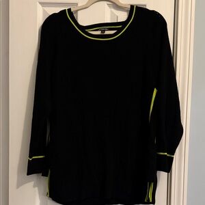 Liverpool Women's Black and green Trim Tunic style sweater L